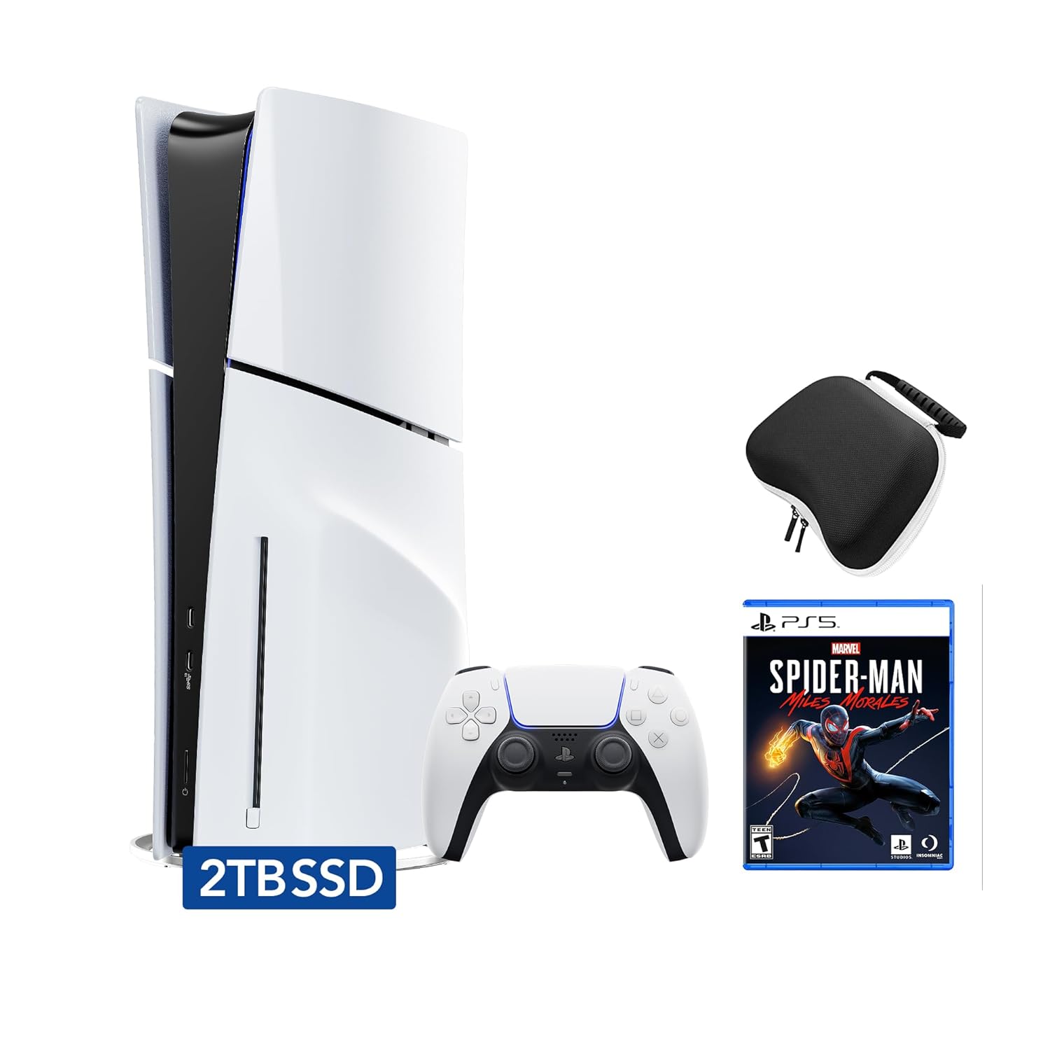 PlayStation 5 Slim 2TB SSD Bundle with Spider-Man & Controller Case - Immersive Gaming Experience 