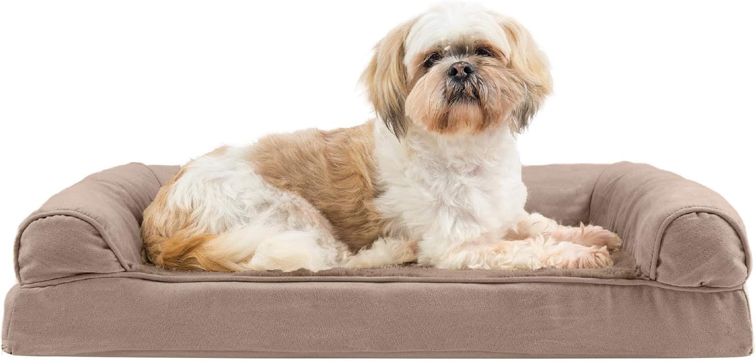 FurHaven Orthopedic Foam Sofa Dog Bed for Medium Dogs Up to 35 lbs