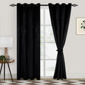 Black Velvet Curtains 84 in 2 Panels - Heavy Blackout Drapes