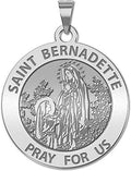 Saint Bernadette Religious Medal in Sterling Silver - 3/4 Inch