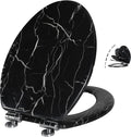 Angel Shield Marble Elongated Toilet Seat - Quiet Close, Quick-Release