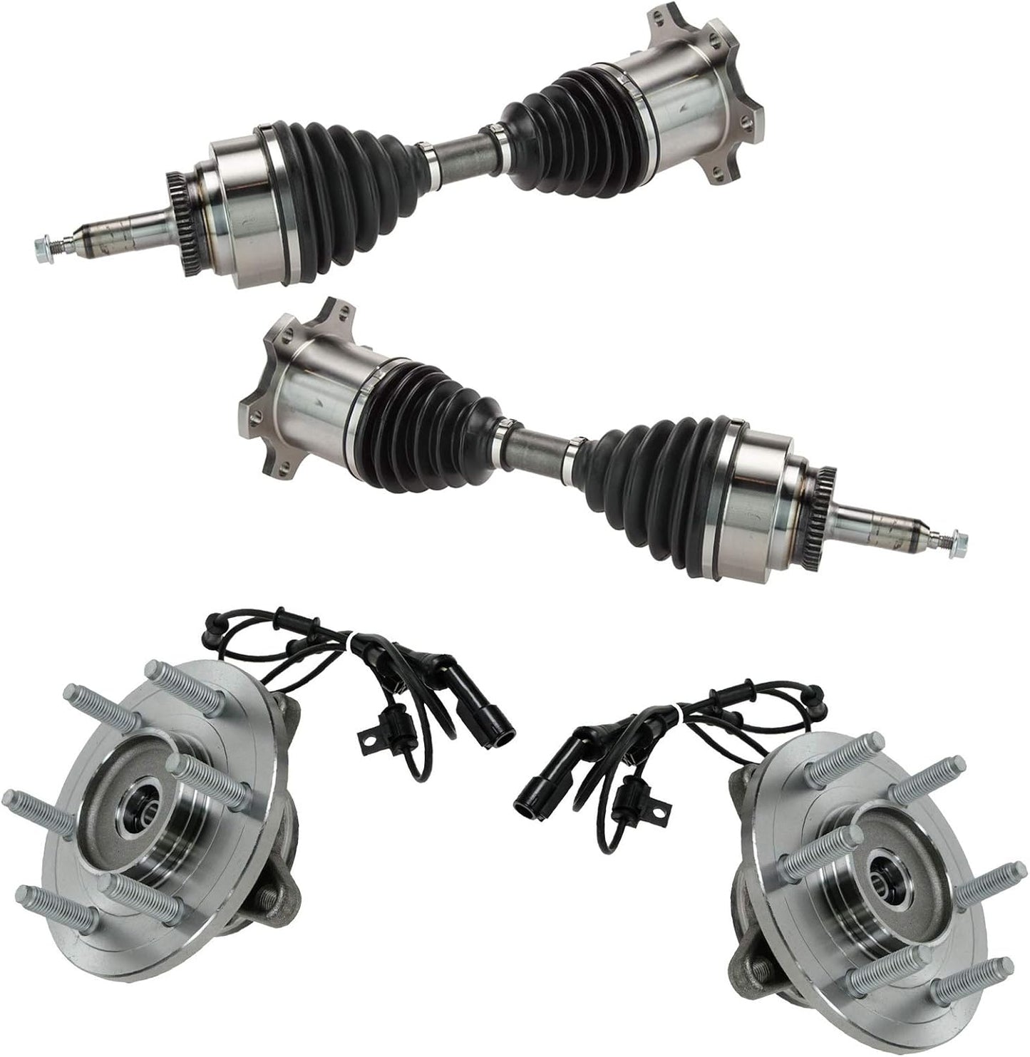 TRQ Front Drivetrain Kit CV Axle Shaft Assembly for Ford