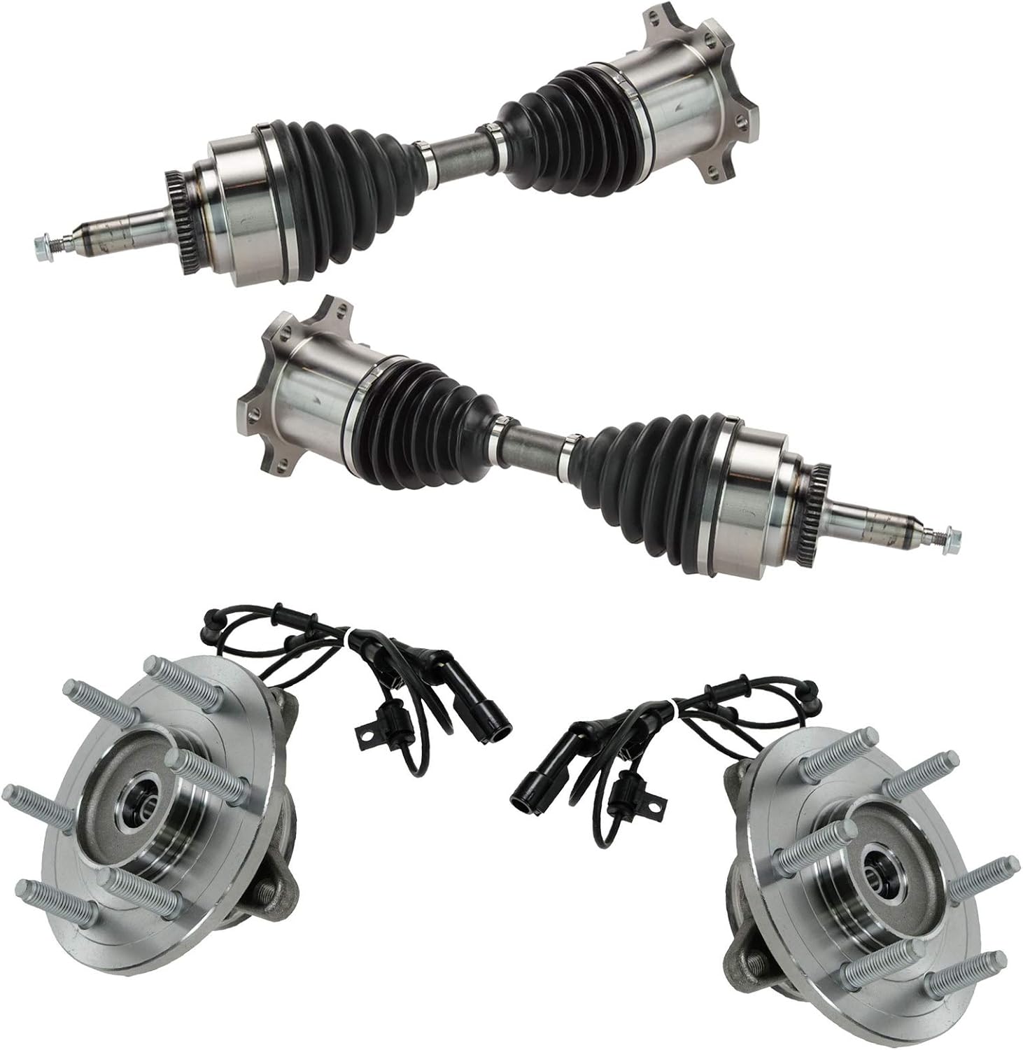 TRQ Front Drivetrain Kit CV Axle Shaft Assembly for Ford