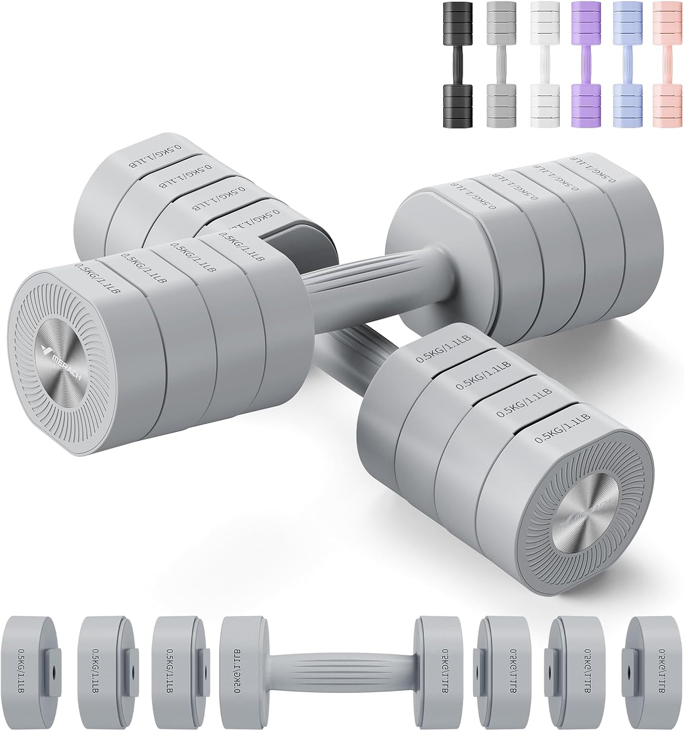 Adjustable Dumbbell Set of 2 with Anti-slip Handle for Home Use