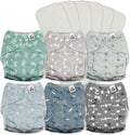 Mama Koala Pocket Cloth Diapers 6 Pack - Slim Fit, Leak Resistant