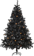 6ft Black Artificial Christmas Tree with Lights - Realistic Douglas
