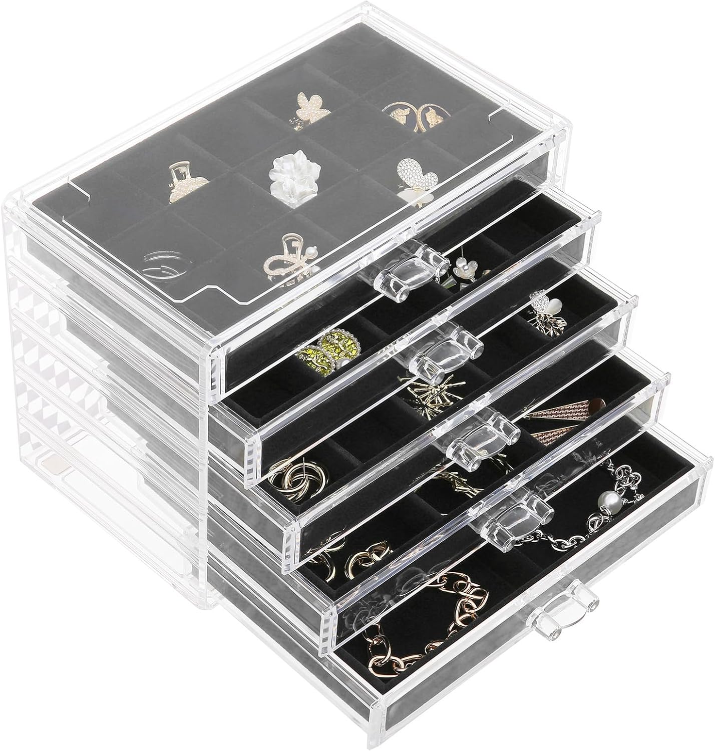 Misaya Earring Jewelry Organizer with 5 Drawers for Women