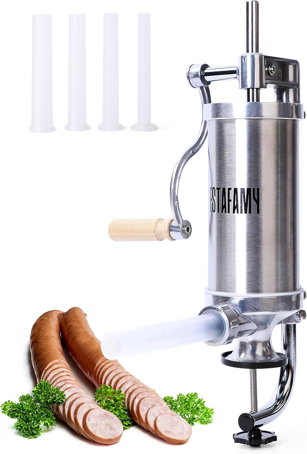 Vertical Sausage Stuffer with 4 Tubes for Homemade Sausages