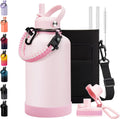64 oz Insulated Water Bottle with Straw & Auto Spout Lid