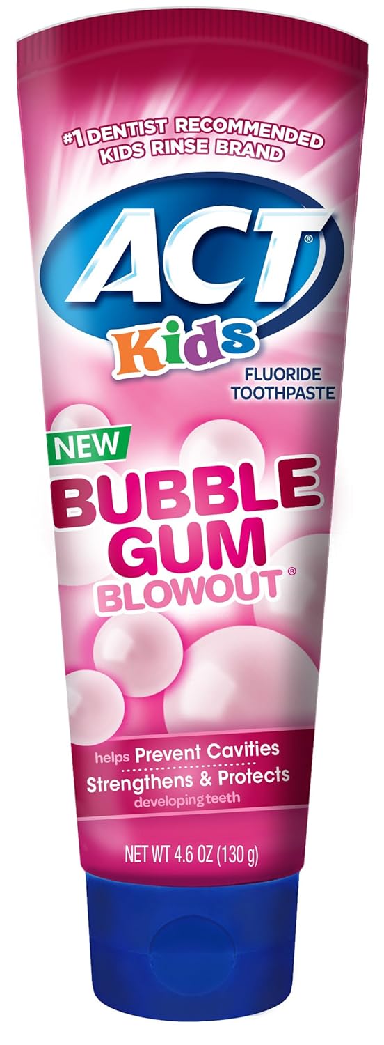 ACT Kids Bubblegum Blowout Toothpaste for Strong Tooth Enamel