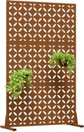 Metal Privacy Screen 72in H x 44in W - Freestanding Outdoor Panel