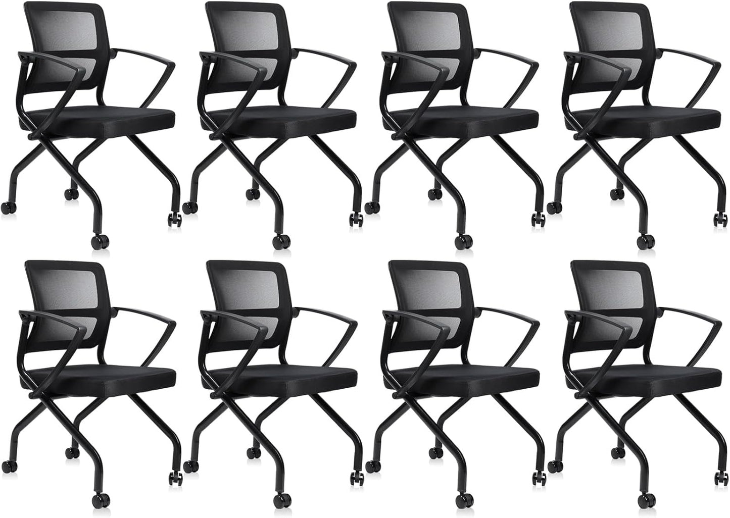 CLATINA Stackable Foldable Lumbar Office Chair