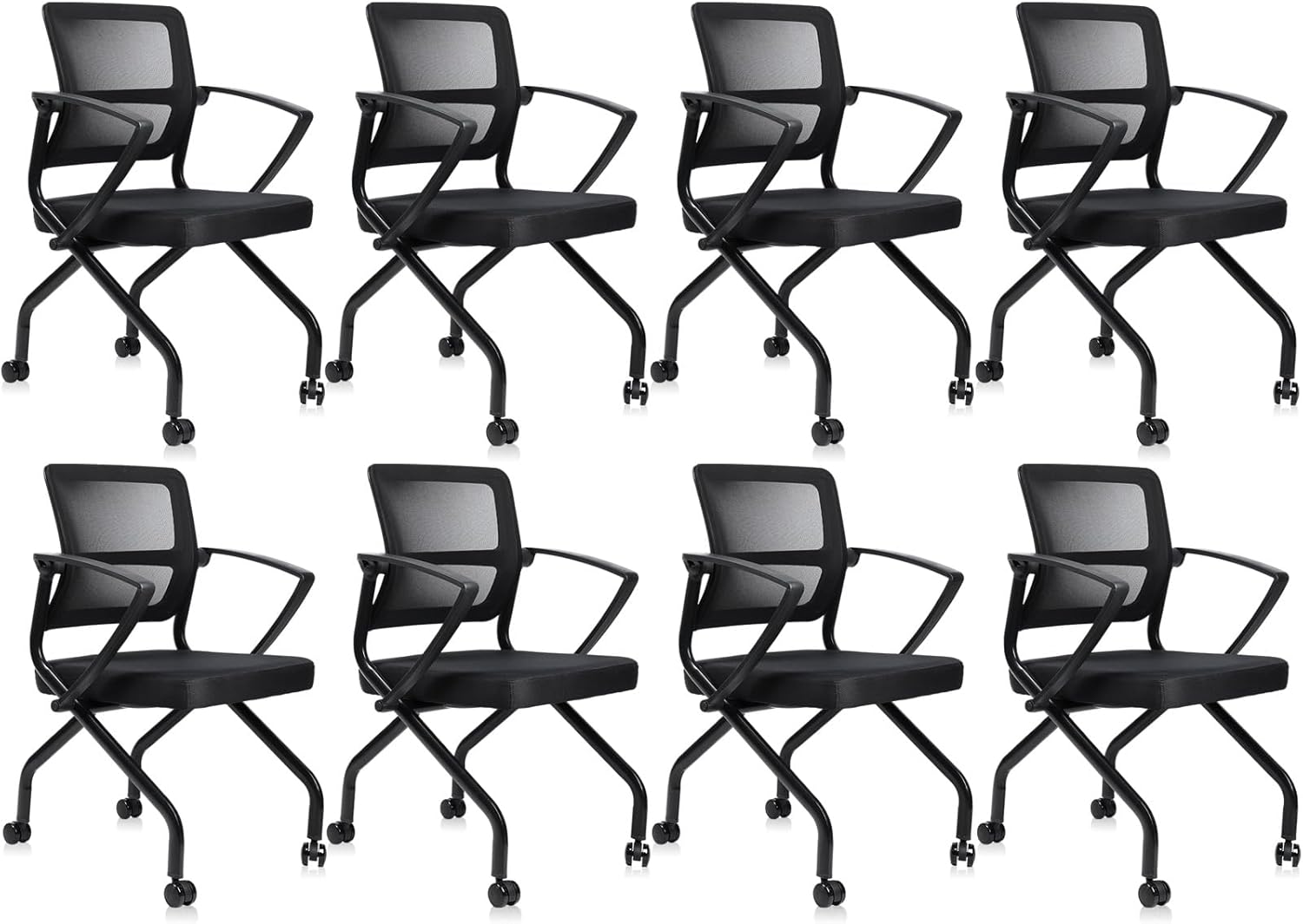 CLATINA Stackable Foldable Lumbar Office Chair