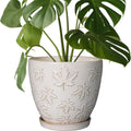 MPotTo Ceramic Pots for Plants - 8 Inch Planter with Saucer