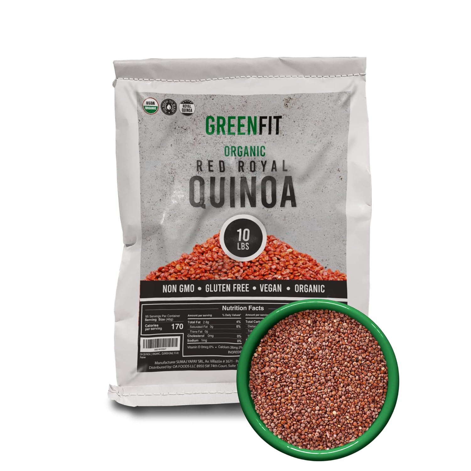 Organic Red Quinoa - Non-GMO, Gluten-Free, Complete Protein