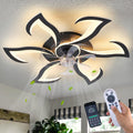 Modern Ceiling Fan With Light and Remote 32in Flush Mount - Low