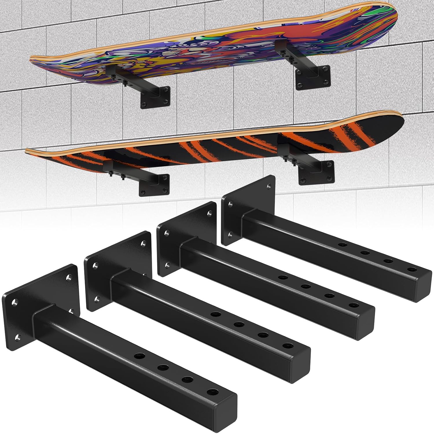 Space-Saving Snowboard & Skateboard Mounts by DIYIIRON