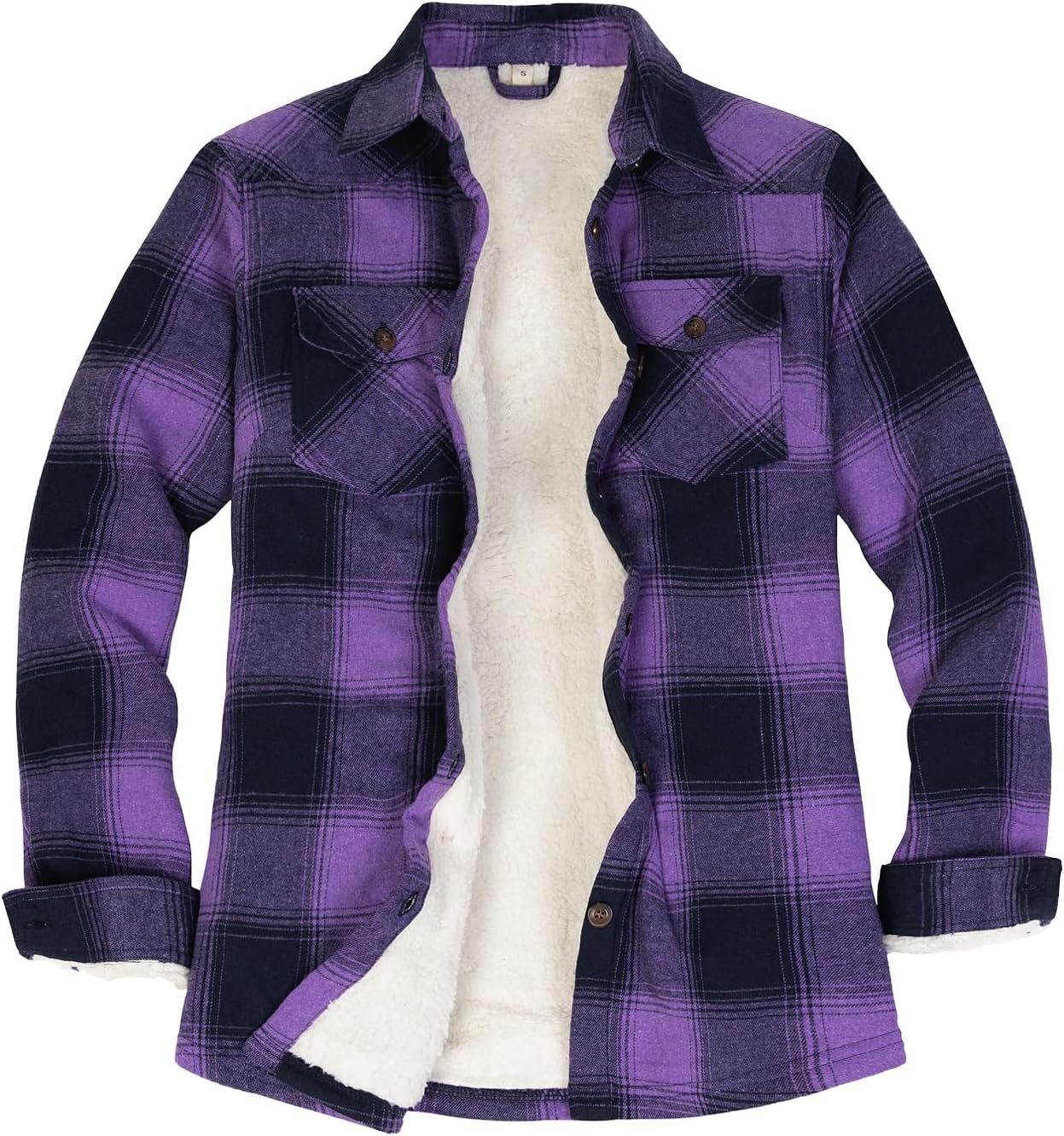 ThCreasa Womens Sherpa Lined Flannel Jacket for Cozy Warmth