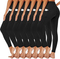 Syrinx 7 Pack Leggings for Women - High Waisted Tummy Control