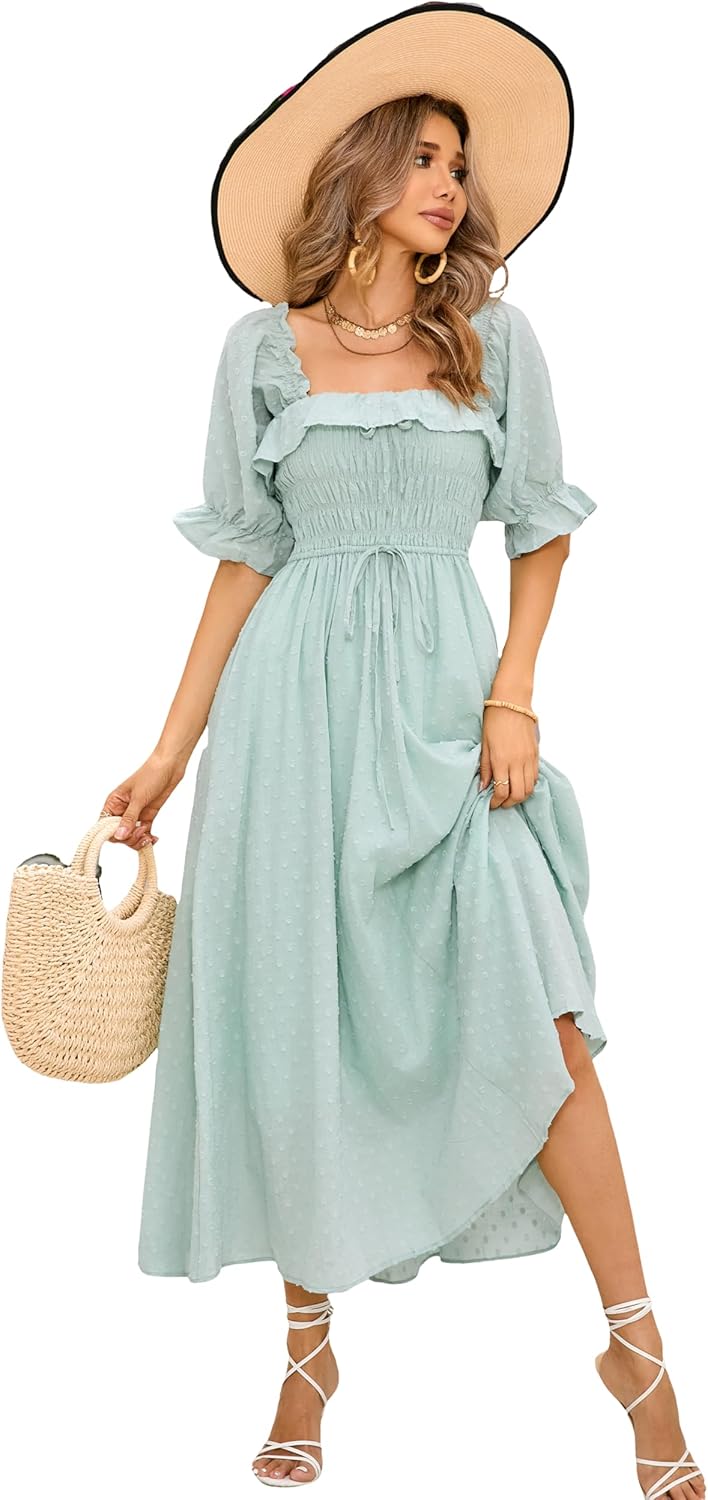 R.Vivimos Women Summer Half Sleeve Cotton Ruffled Dresses Review