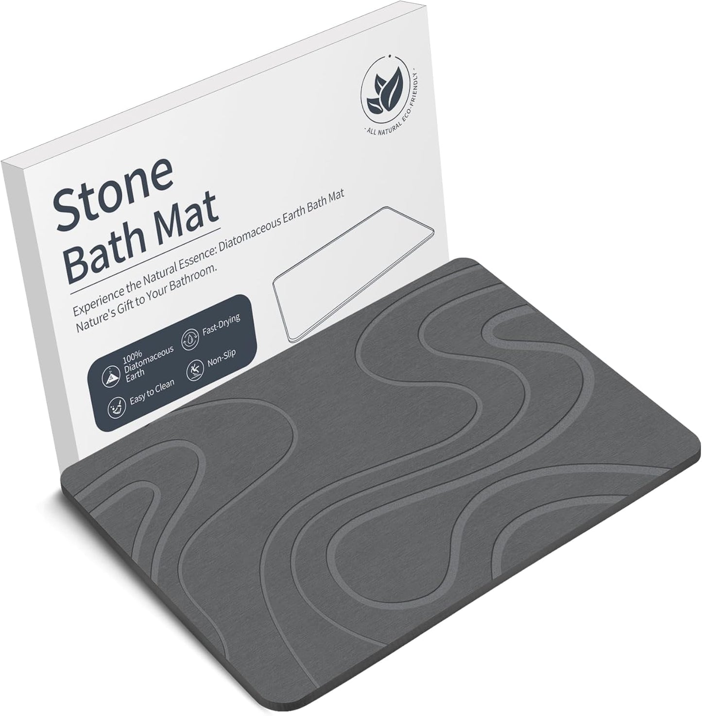 Diatomaceous Earth Bath Mat Non-Slip Quick Drying Stone Mat