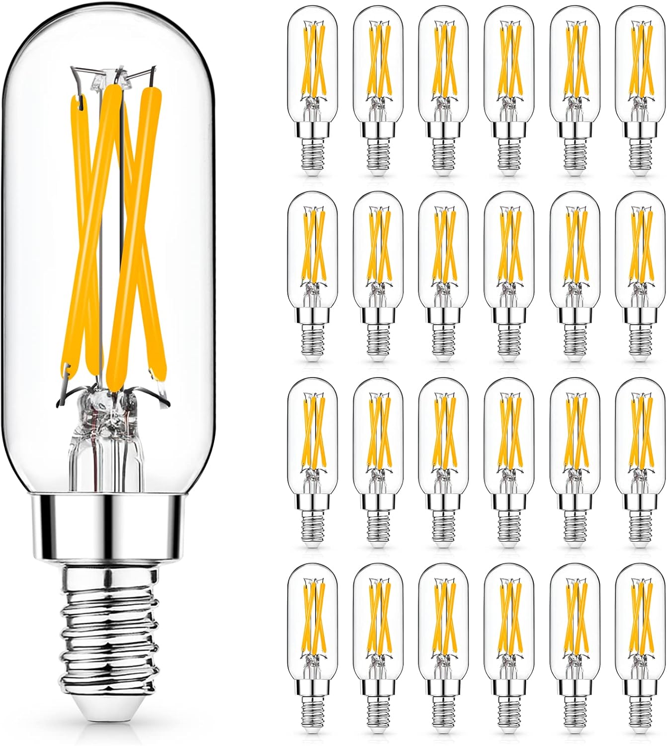 E12 LED Edison Bulb 24 Pack, Dimmable 4W Candelabra Light