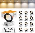MAILCOS 4 in Black Ultra-Thin LED Recessed Light - Slim, Dimmable