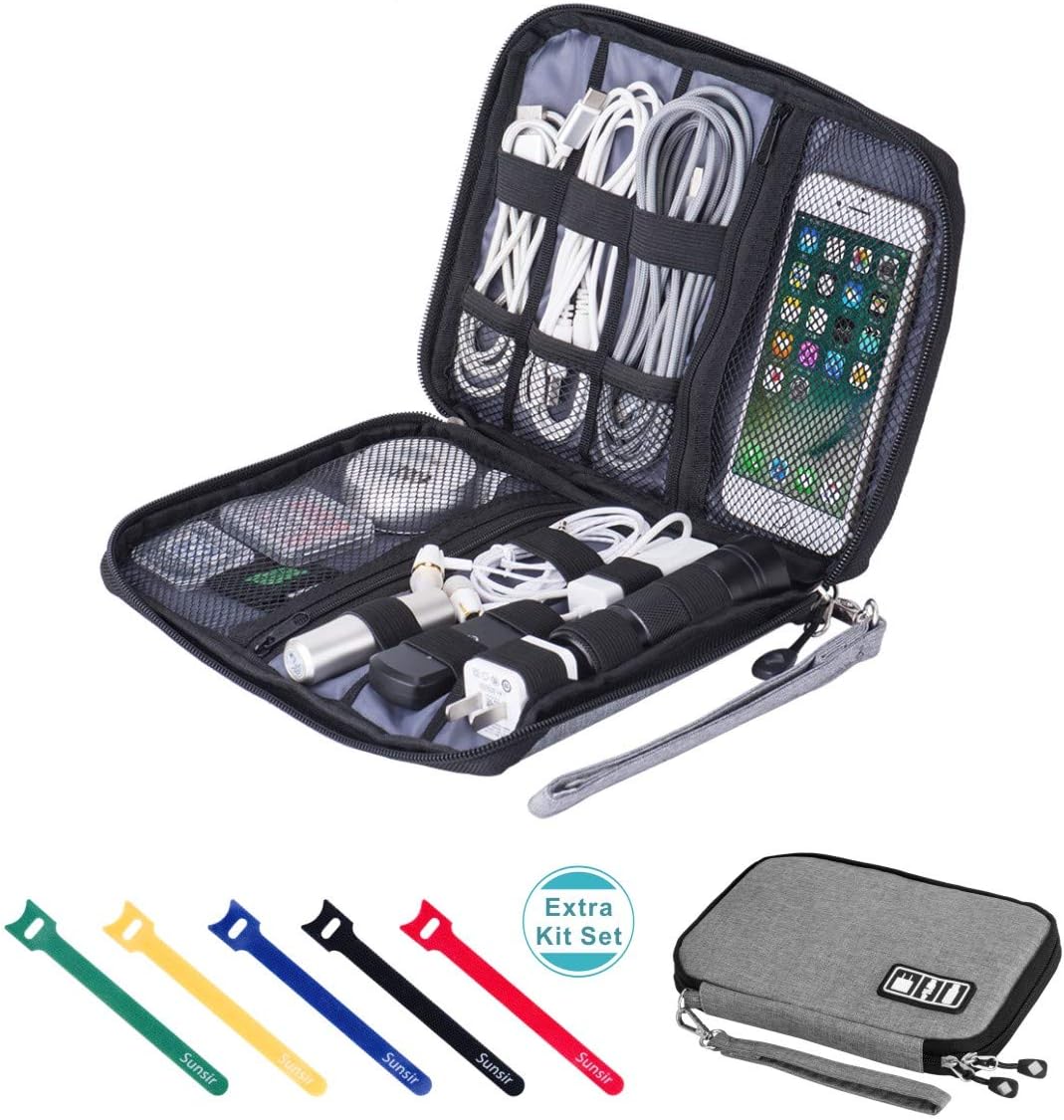 Waterproof Cable Organizer Bag + 5 Cable Ties