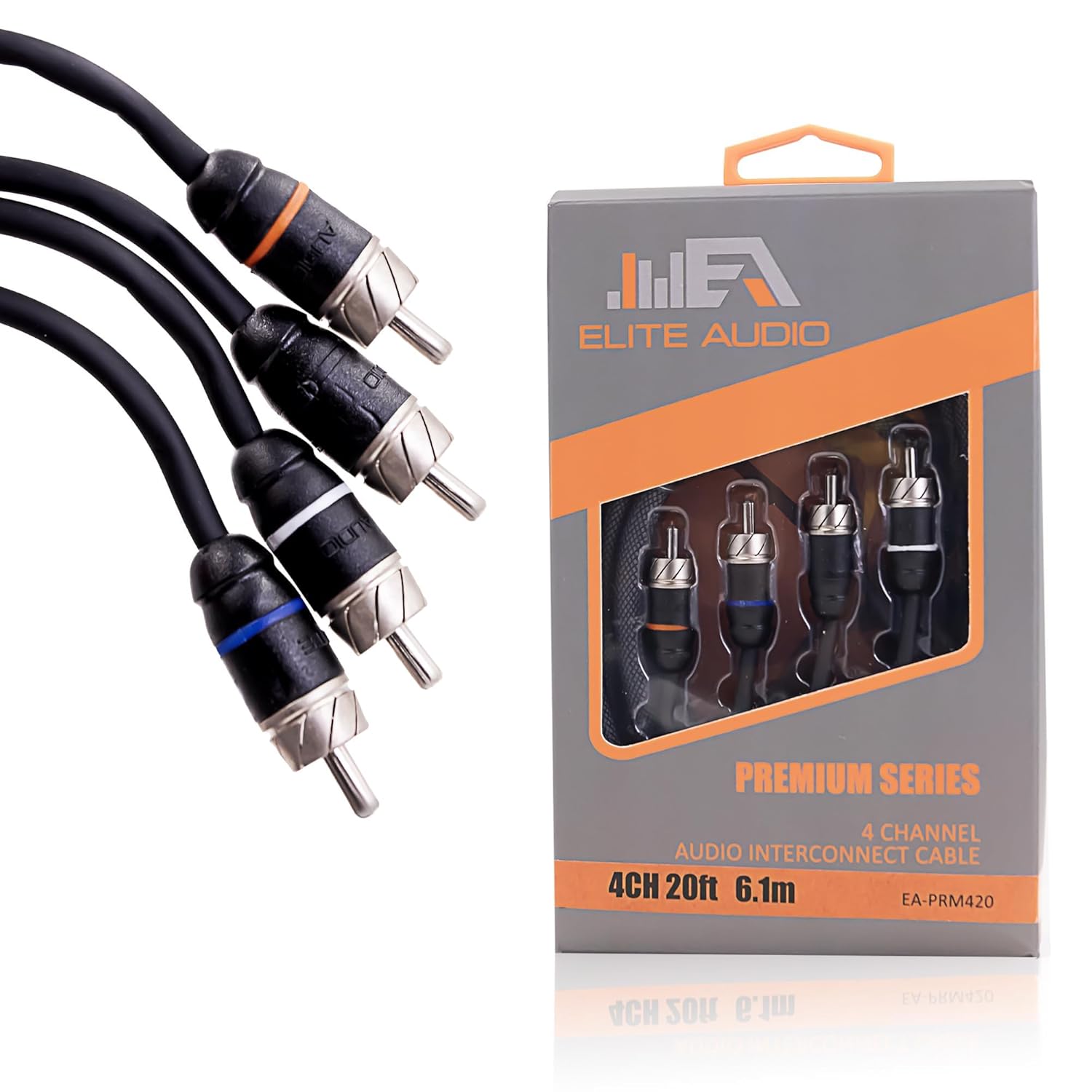 Premium 20ft 4-Channel RCA Audio Cable for Superior Sound Quality