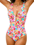CUPSHE One Piece Swimsuit Deep V Neck Keyhole Cutout O Ring