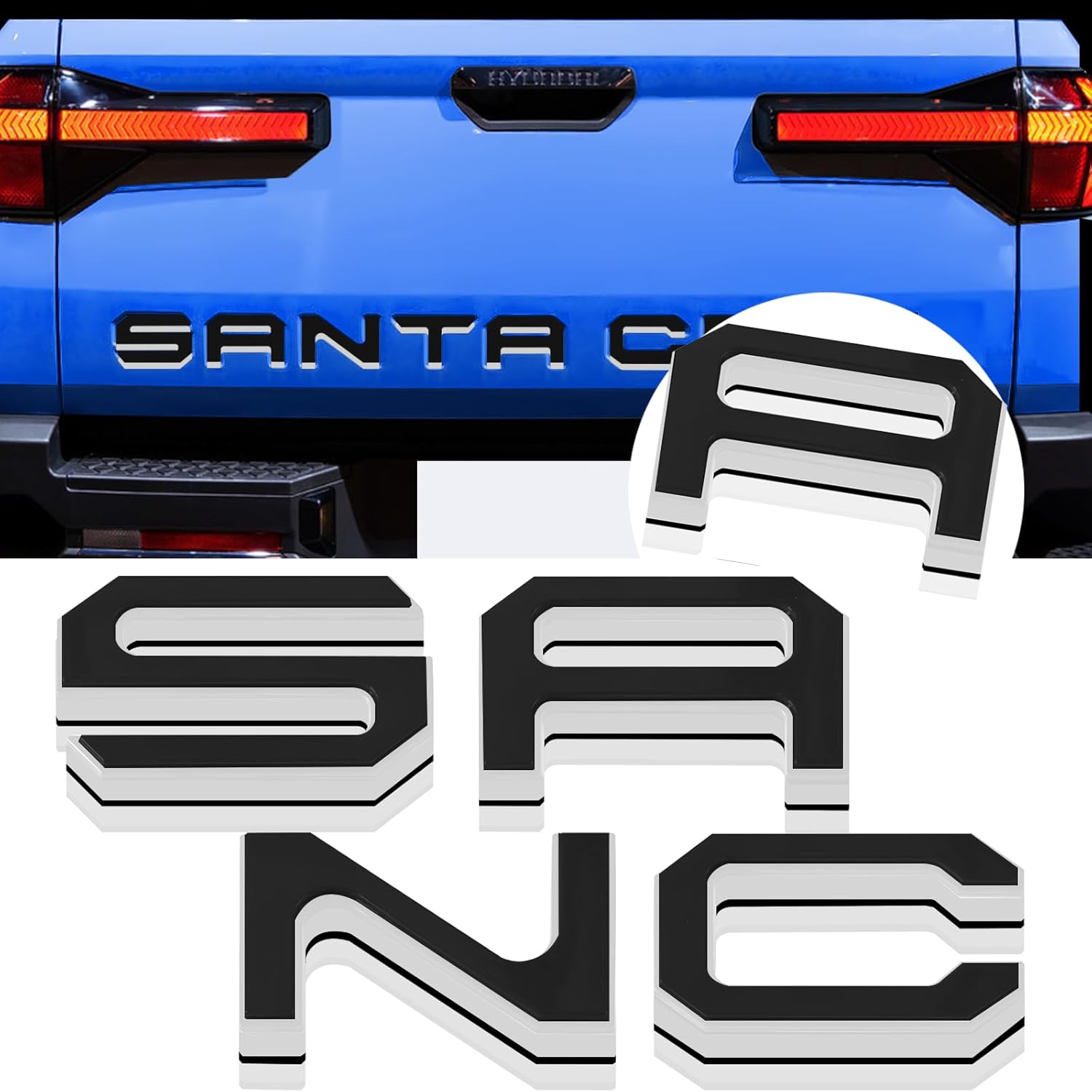 Tailgate Insert Letters for 2022 2023 2024 2025 Santa Cruz