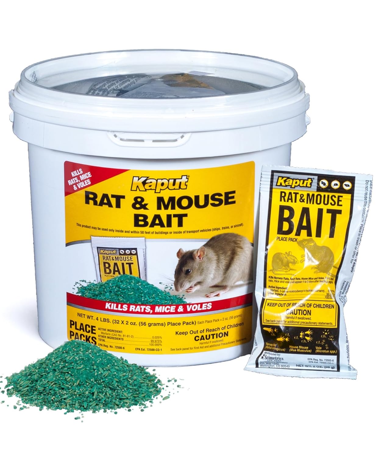 Kaput Rat & Mouse Bait - Effective Warfarin Formula for Control
