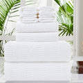 8 Piece Oversized White Bath Towel Set - Soft, Quick Dry Bath Sheets