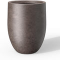 Kante Tall Concrete Planter 21.7in Height - Weathered Brown Modern Pot