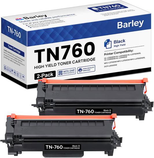TN-760 High Yield Black Toner Cartridge for Brother Printers