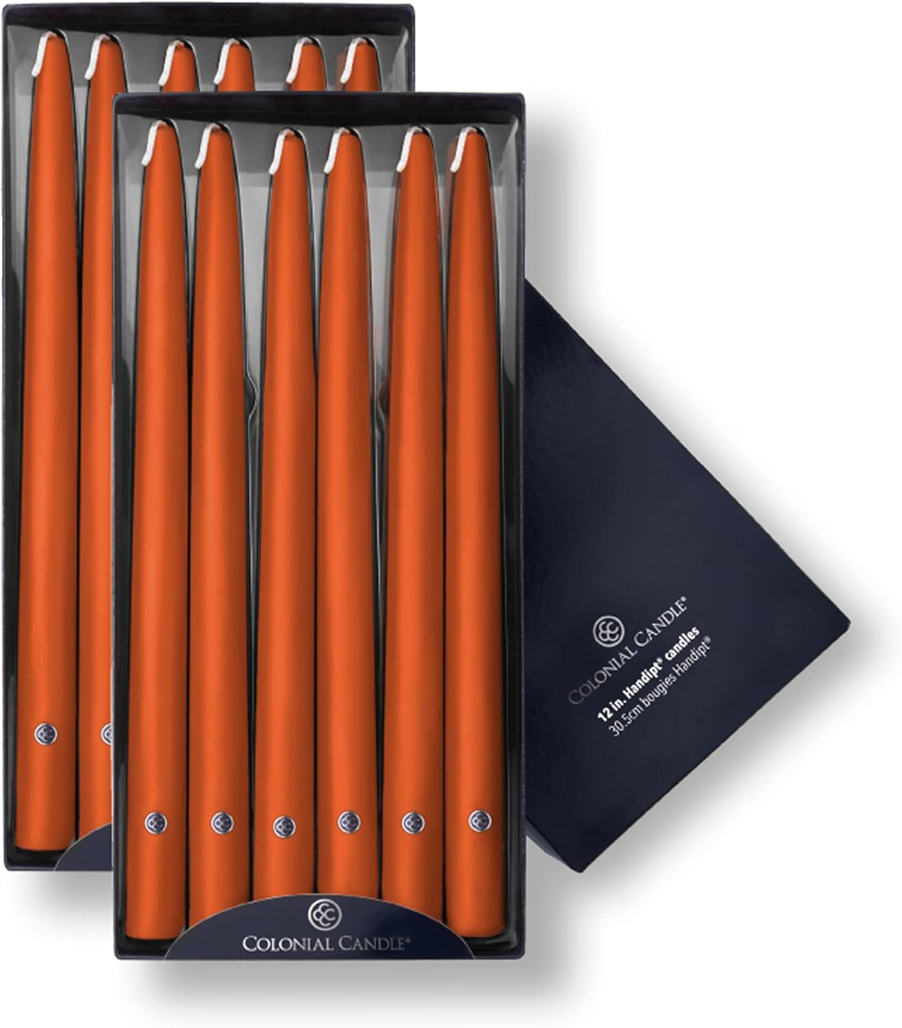 Elegant Hand Dipped Pumpkin Taper Candles for All Occasions