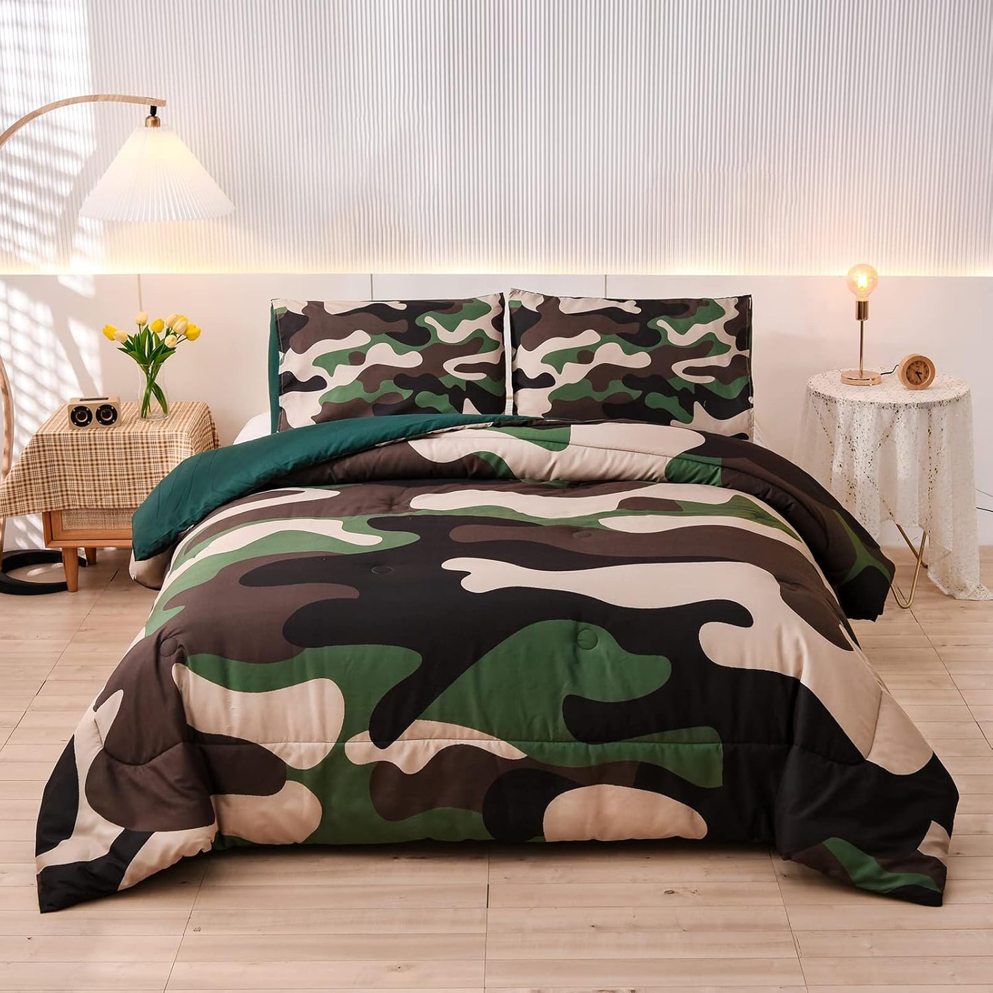 Green Camouflage Comforter Set for a Stylish Bedroom Makeover