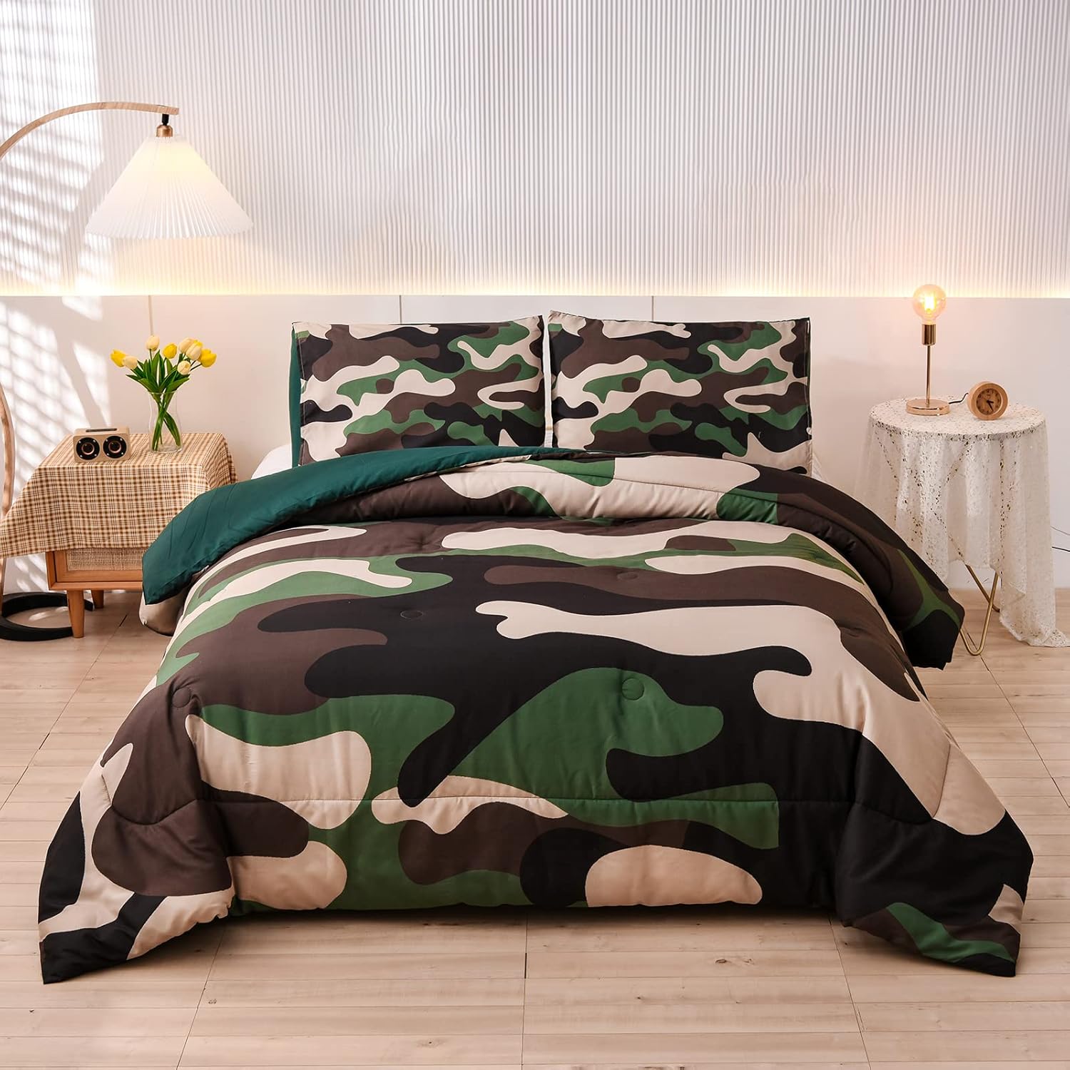 Green Camouflage Comforter Set for a Stylish Bedroom Makeover