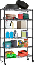 6 Tier Adjustable Metal Wire Shelf 18in D x 48in W x 82in H - Heavy