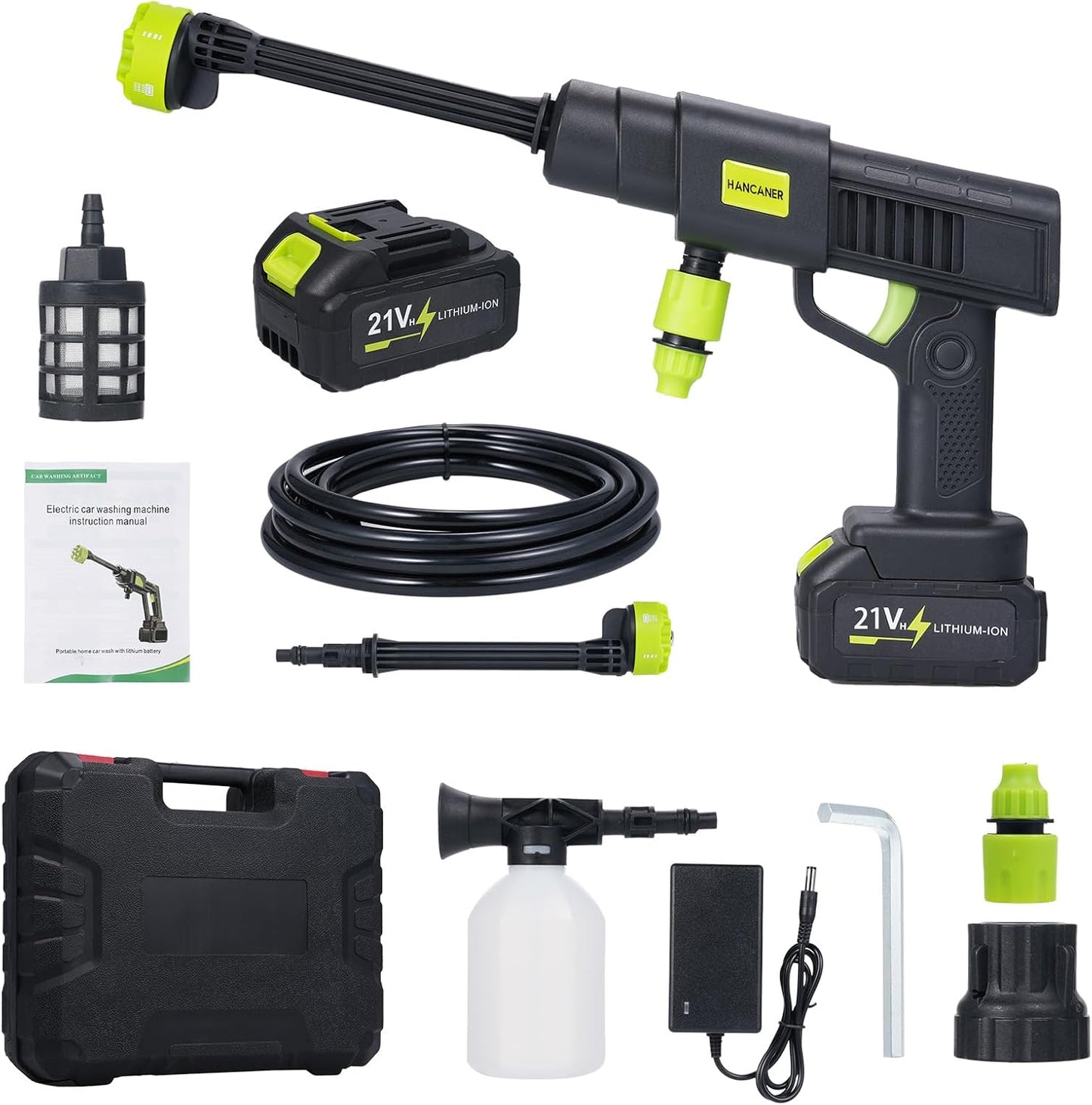Hancaner Cordless Pressure Washer - Powerful 10-Speed Cleaning