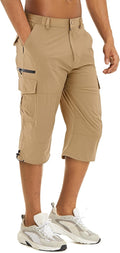 TACVASEN Men's Capri Cargo Hiking Shorts - Quick Dry Comfort 3in