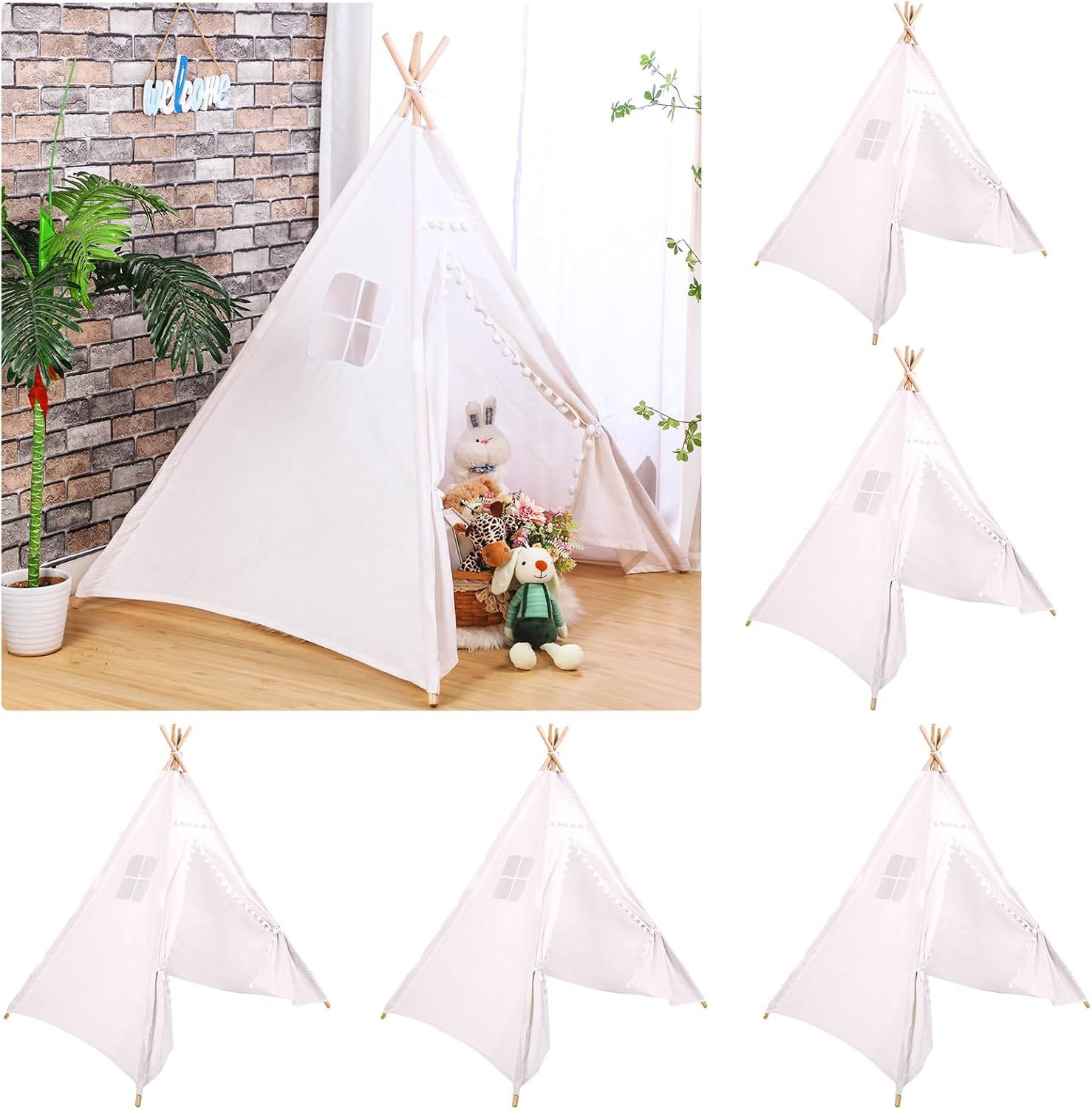 Foldable Washable Kids Teepee Tent - Boho Sleepover Fun!
