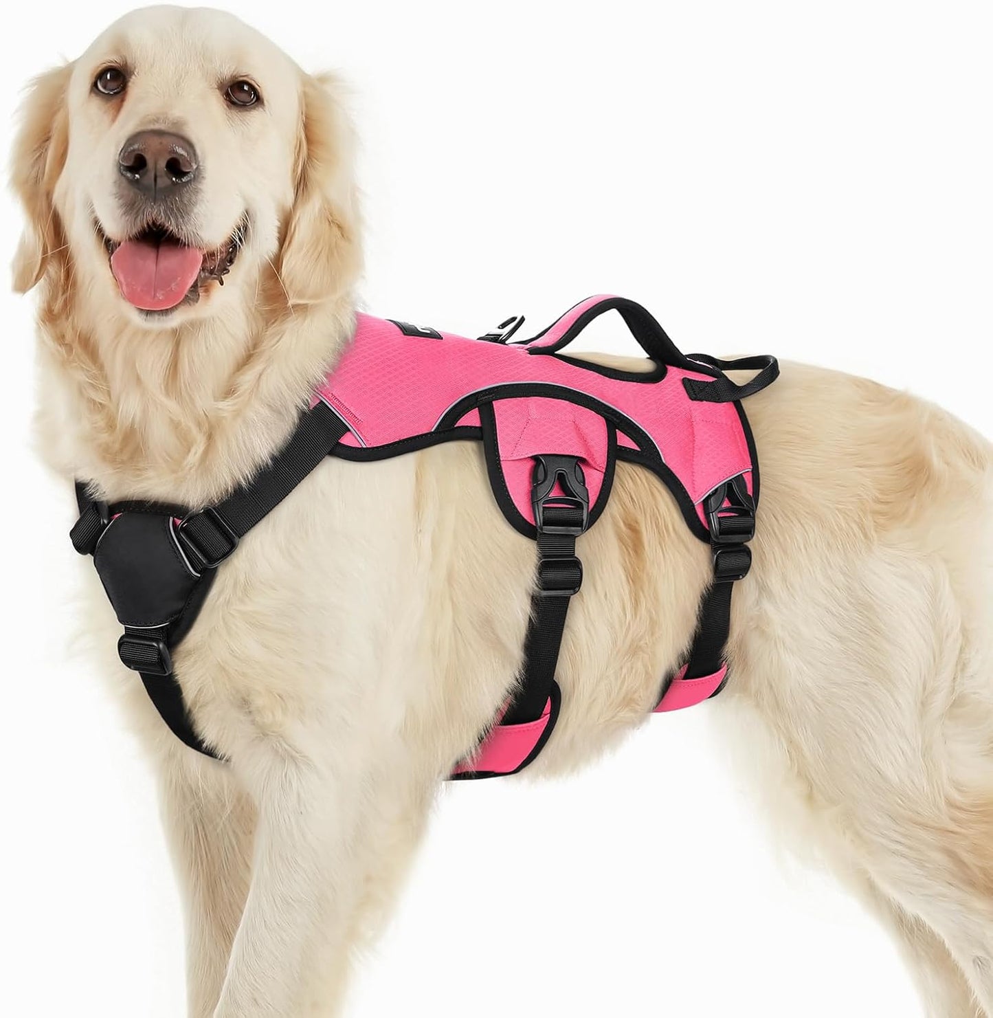Escape Proof Dog Harness for Large Dogs by rabbitgoo - Pink