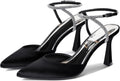 Coutgo Rhinestone Kitten Heels Satin Pumps - Sparkly Wedding Shoes
