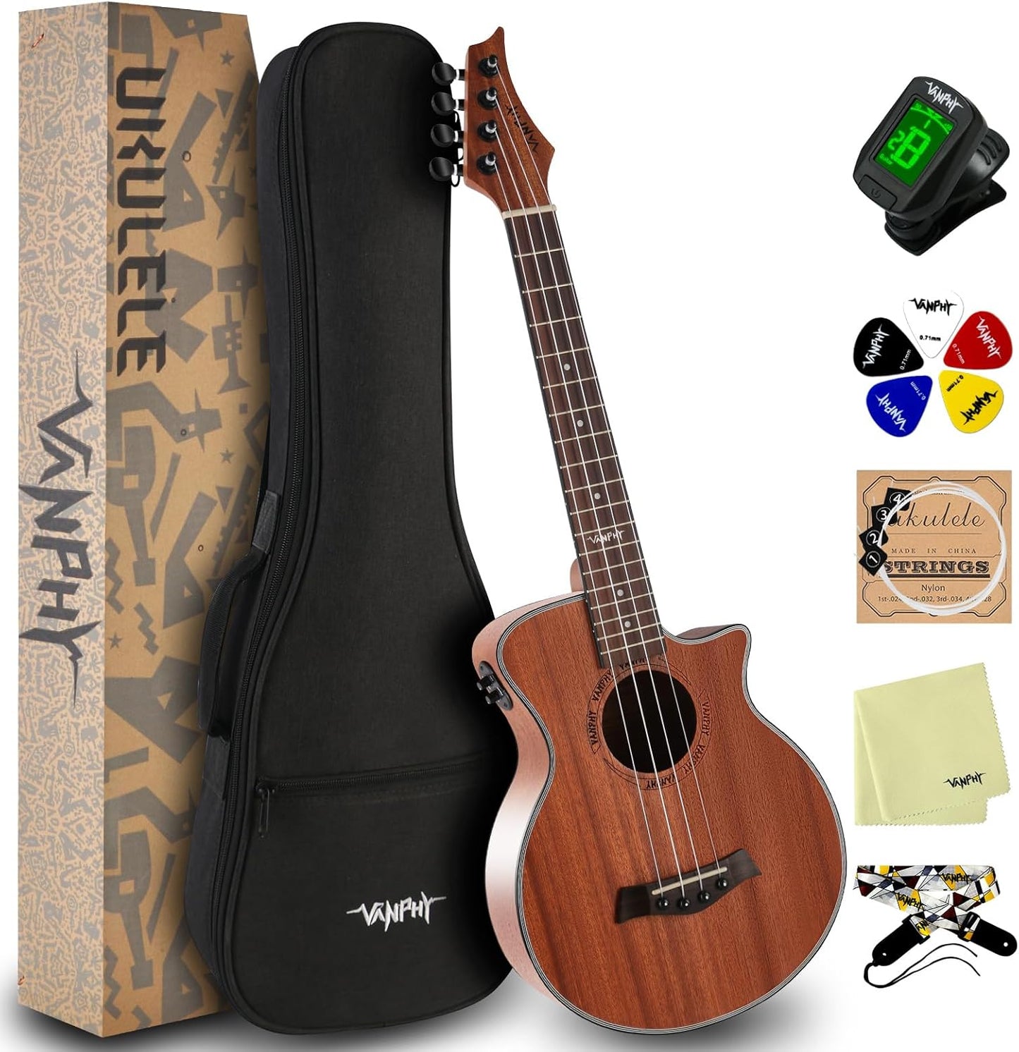 VANPHY 26 Inch Electric Ukulele for Beginners and Adults