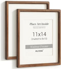 11x14 Picture Frame Set of 2 Walnut Wood - Handcrafted Rounded Corners