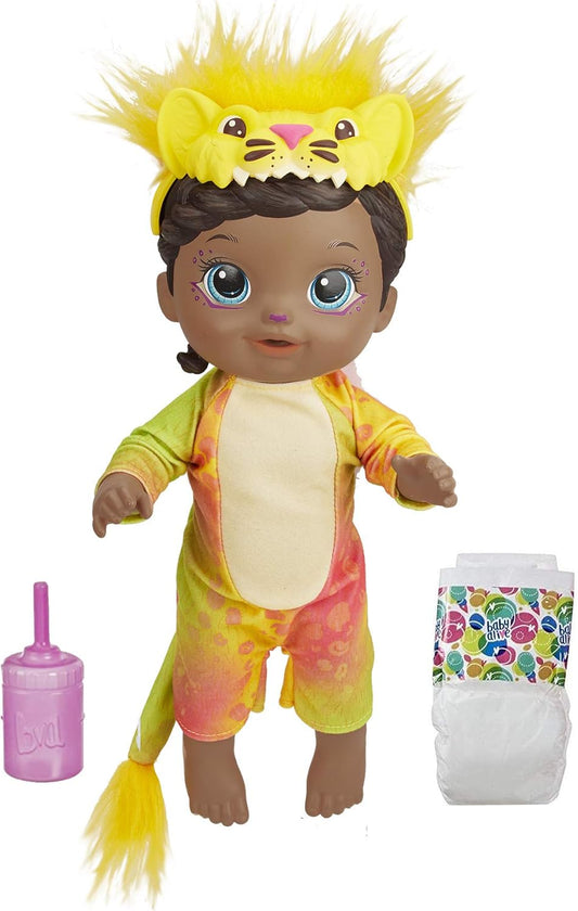 BABY ALIVE Rainbow Wildcats Lion Doll - Drinks, Wets, Fun - Ages 3+ - Hasbro