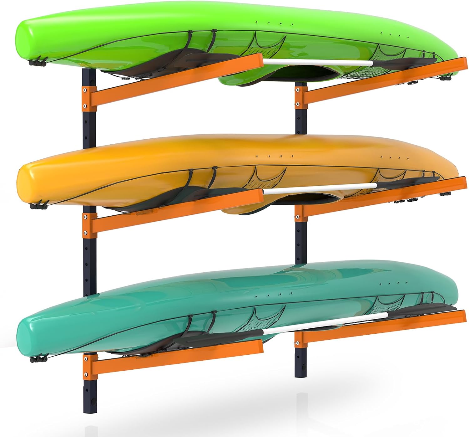 Heavy Duty Adjustable Kayak Storage Rack for Indoor Outdoor Use
