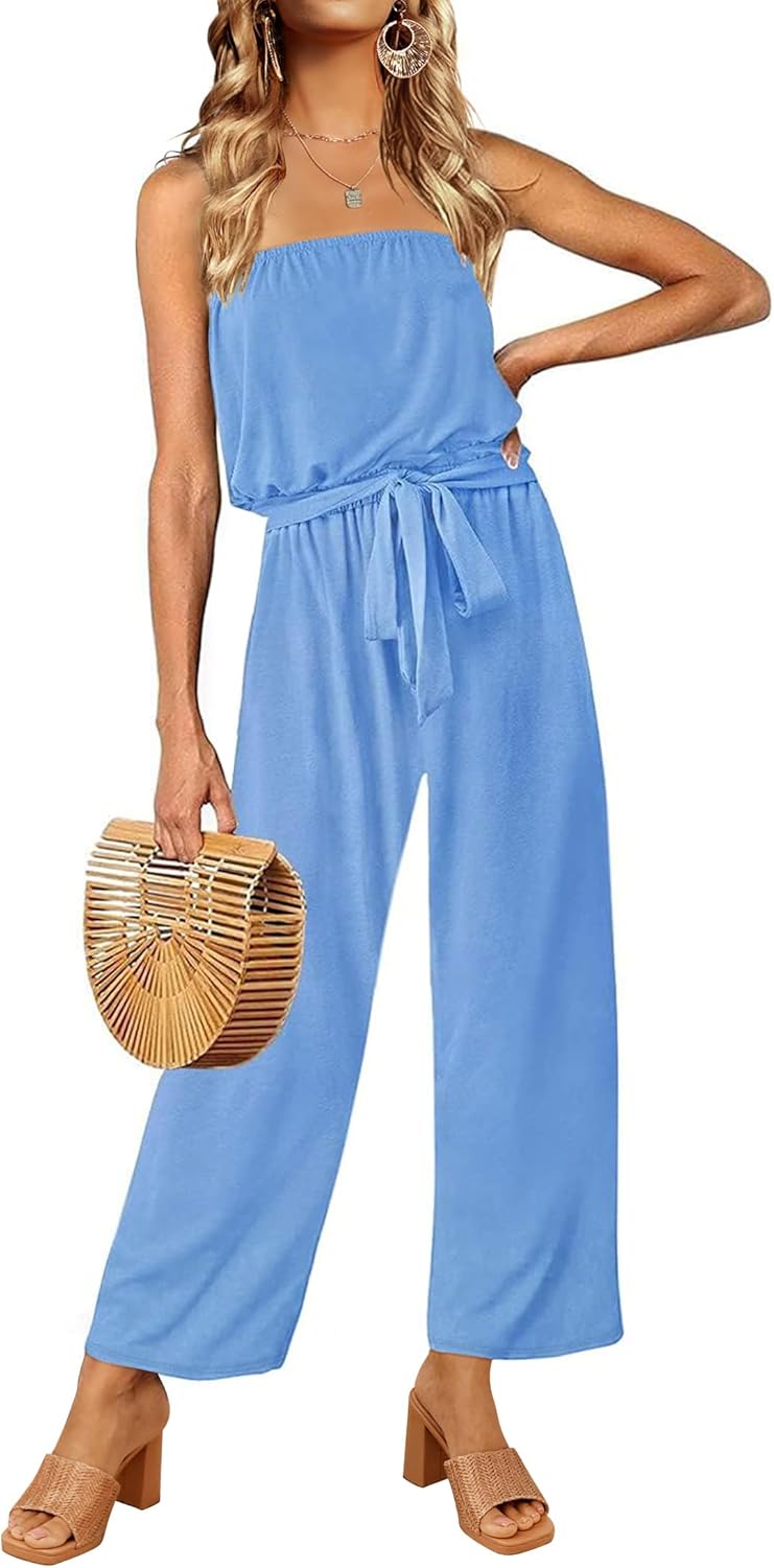 Stylish Off Shoulder Solid Color Wide Leg Jumpsuit for Women