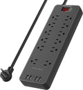 Surge Protector Power Strip - 12 Outlets, 4 USB + 1 USB-C - ETL Certified - SUREANCE